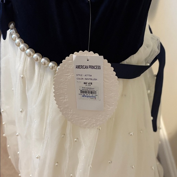 American Princess Navy and White Formal Dress - Picture 2 of 4